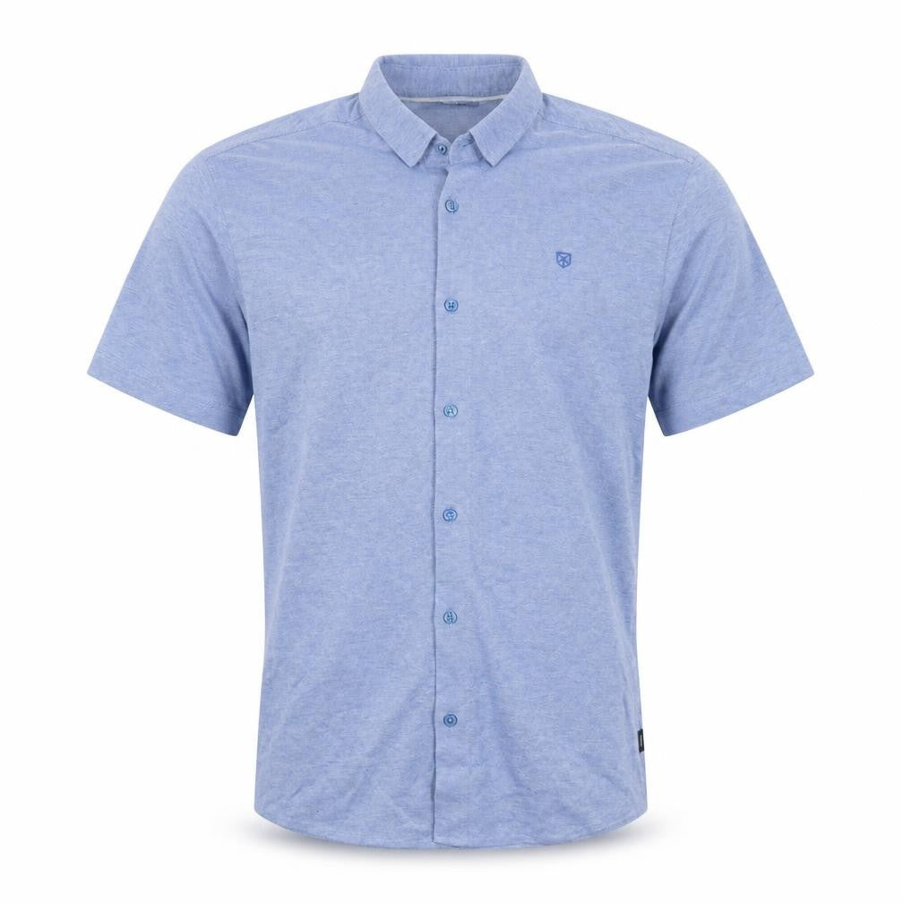 Jack & Jones Men's Blue Short Sleeve Regular Fit Button-Up Shirt Size S