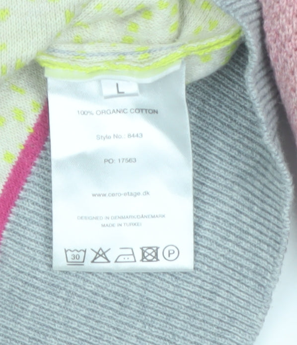 Lundgaard Women’s Multicoloured Striped Cotton Pullover Jumper L