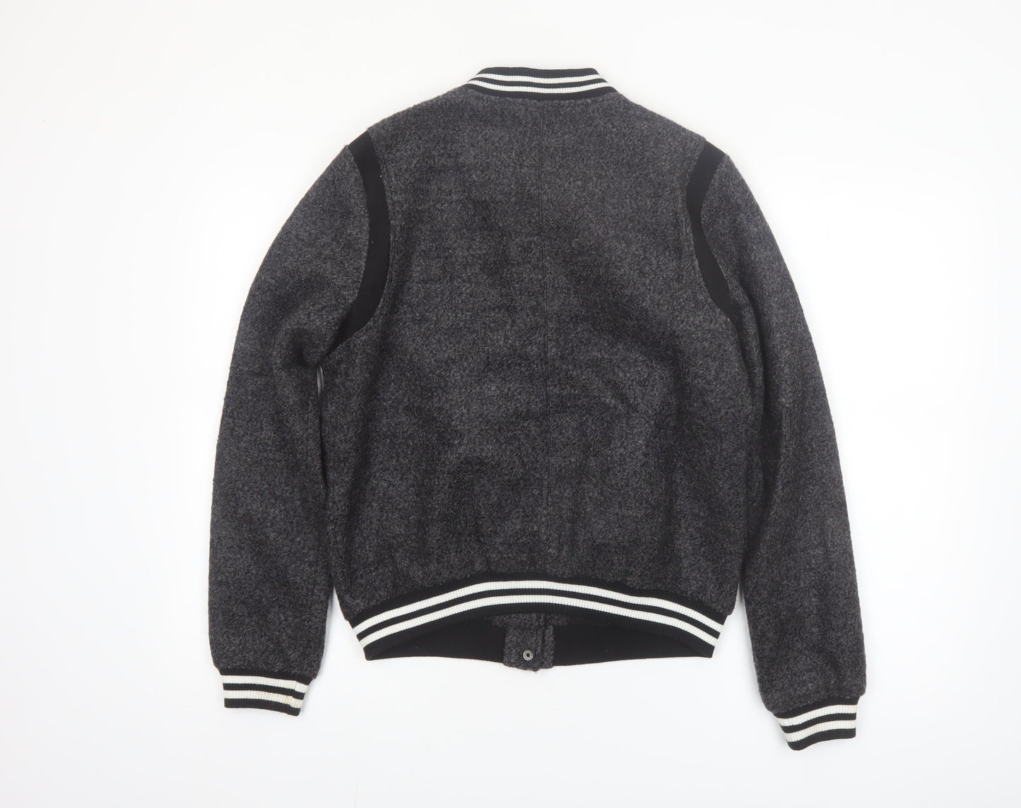 New Look Boys Grey Varsity Jacket 14-15 Years Wool Blend Lined