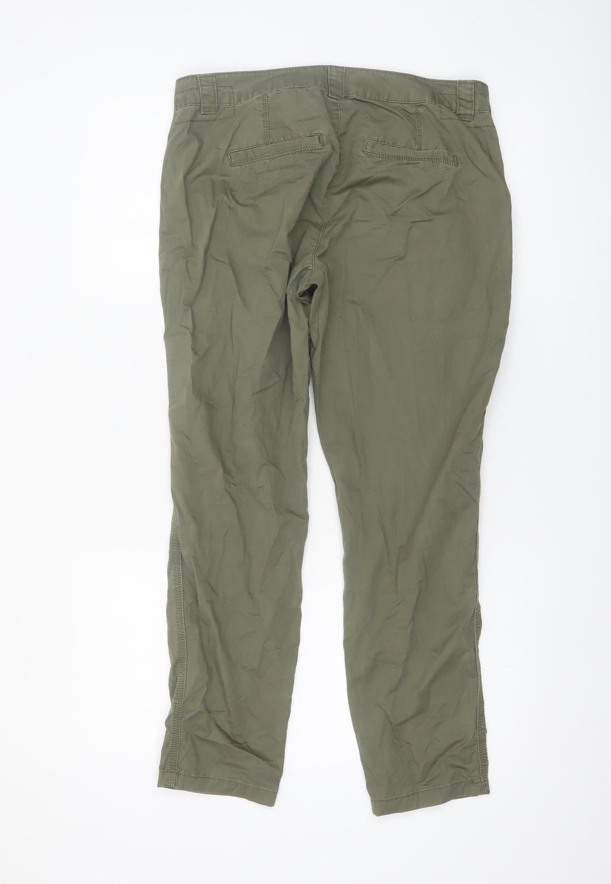 Vero Moda Women's Green Chino Trousers M 30 Straight Leg Cotton