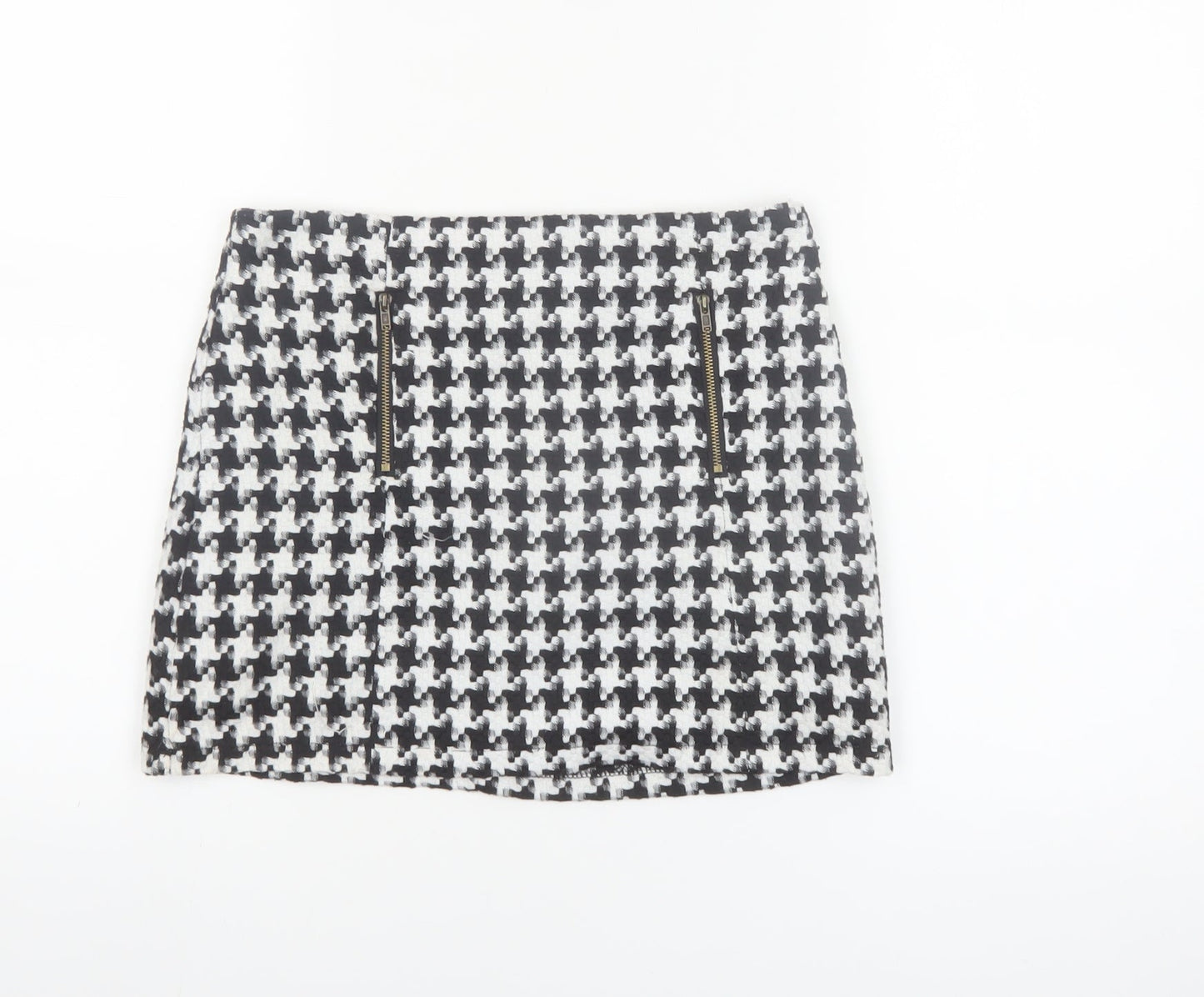AX Paris Women's Black Mini Tweed Zip Skirt Size 8