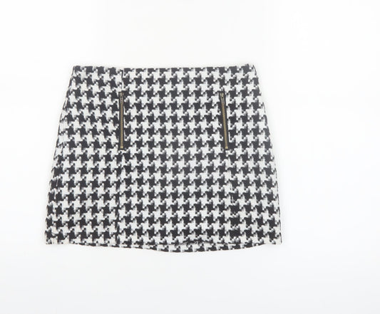 AX Paris Women's Black Mini Tweed Zip Skirt Size 8