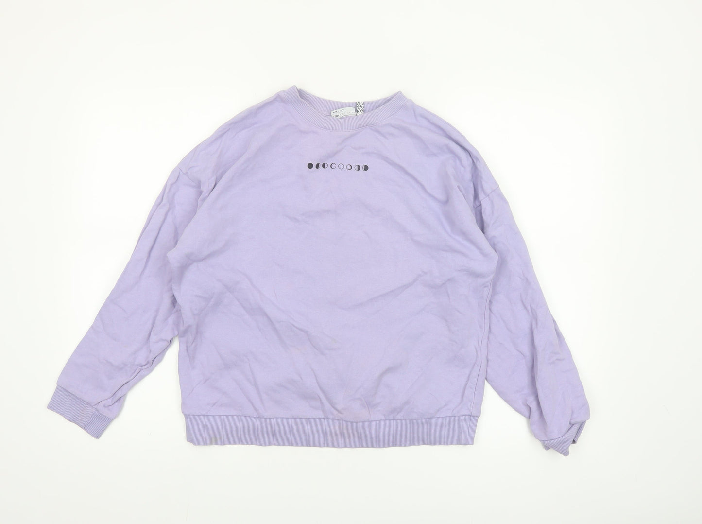 ASOS DESIGN Womens Lilac Cotton Moon Phase Sweatshirt UK 12