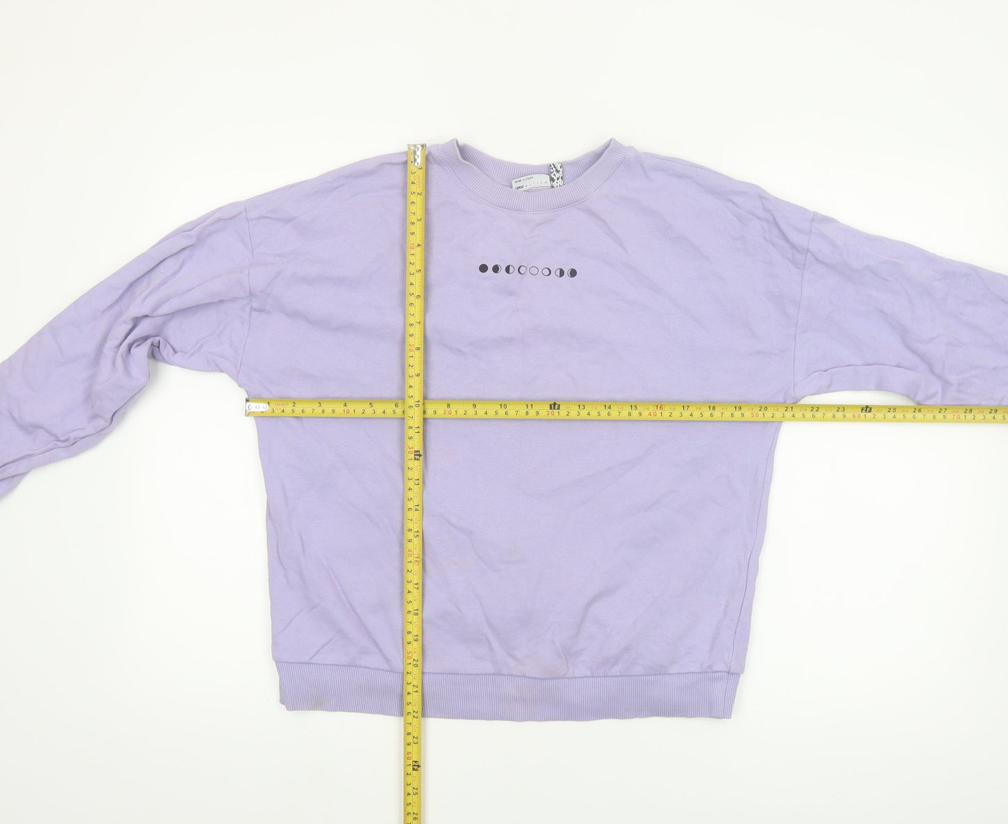 ASOS DESIGN Womens Lilac Cotton Moon Phase Sweatshirt UK 12