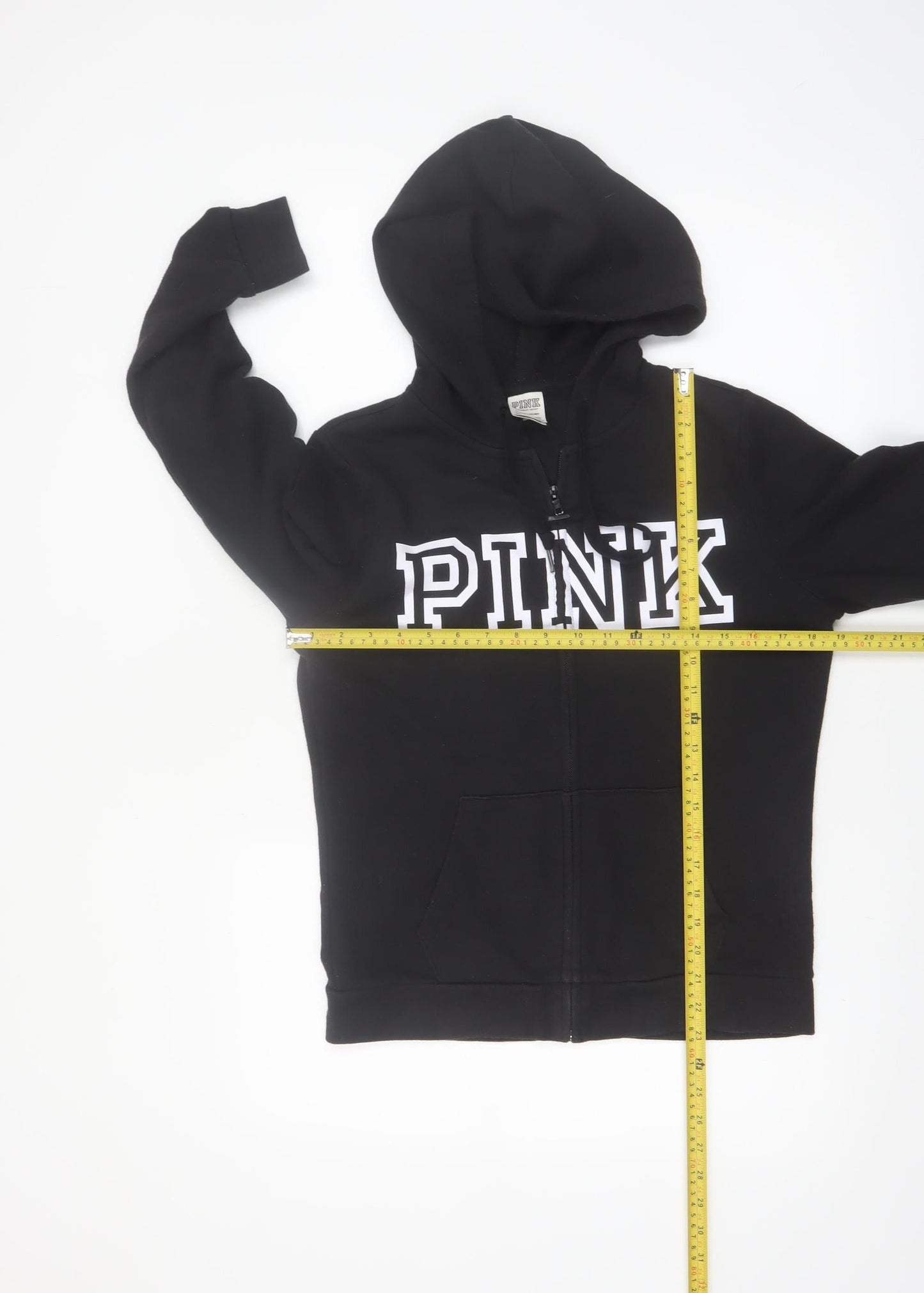 Victoria's Secret PINK Women's Black Small Full Zip Hoodie Sweatshirt