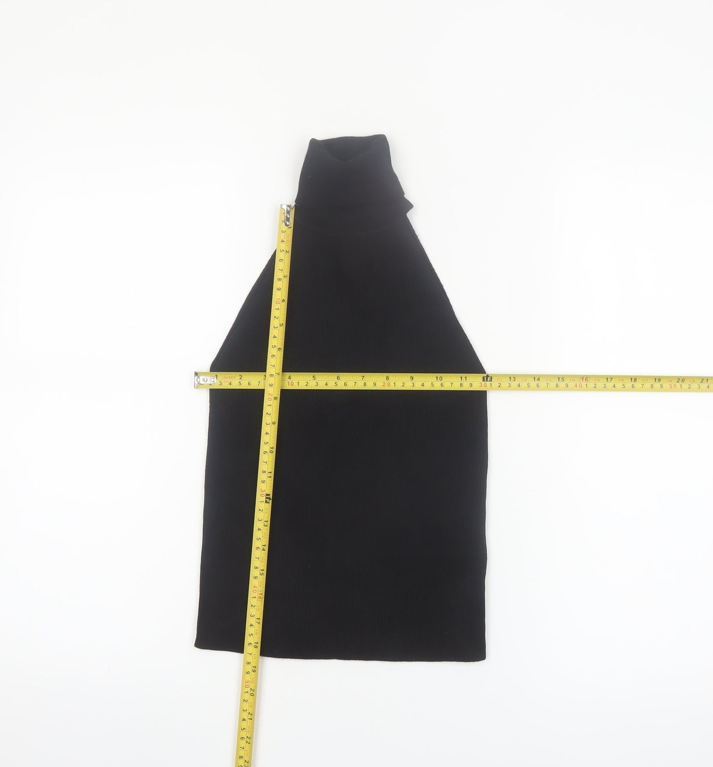 Zara Women Black High Neck Halter Knit Sleeveless Tank Top S