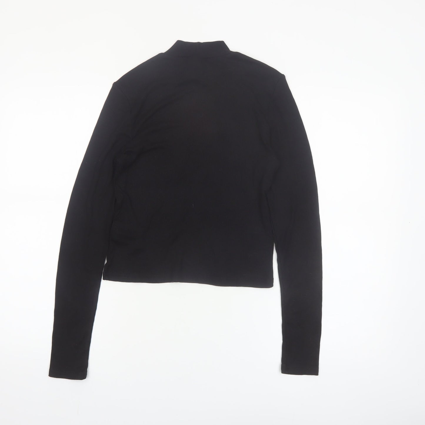 H&M Divided Women's Black Mock Neck Long Sleeve Basic Top Size M