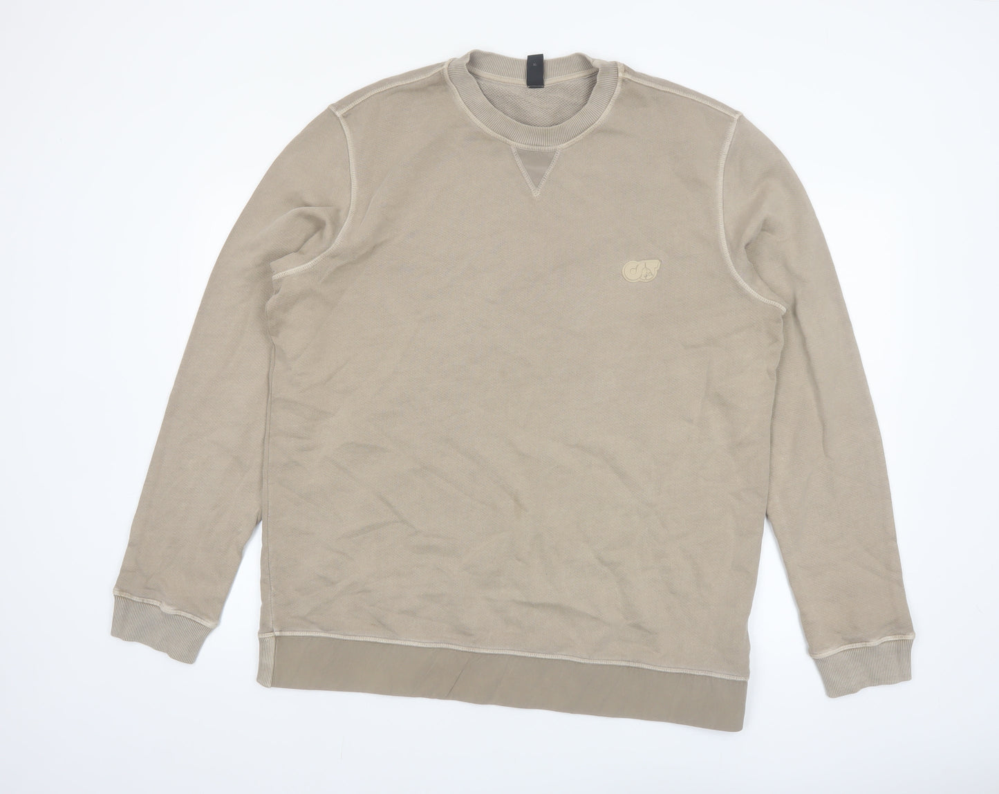 AlphaTauri Mens Beige XL Pullover Sweatshirt Crew Neck Long Sleeve