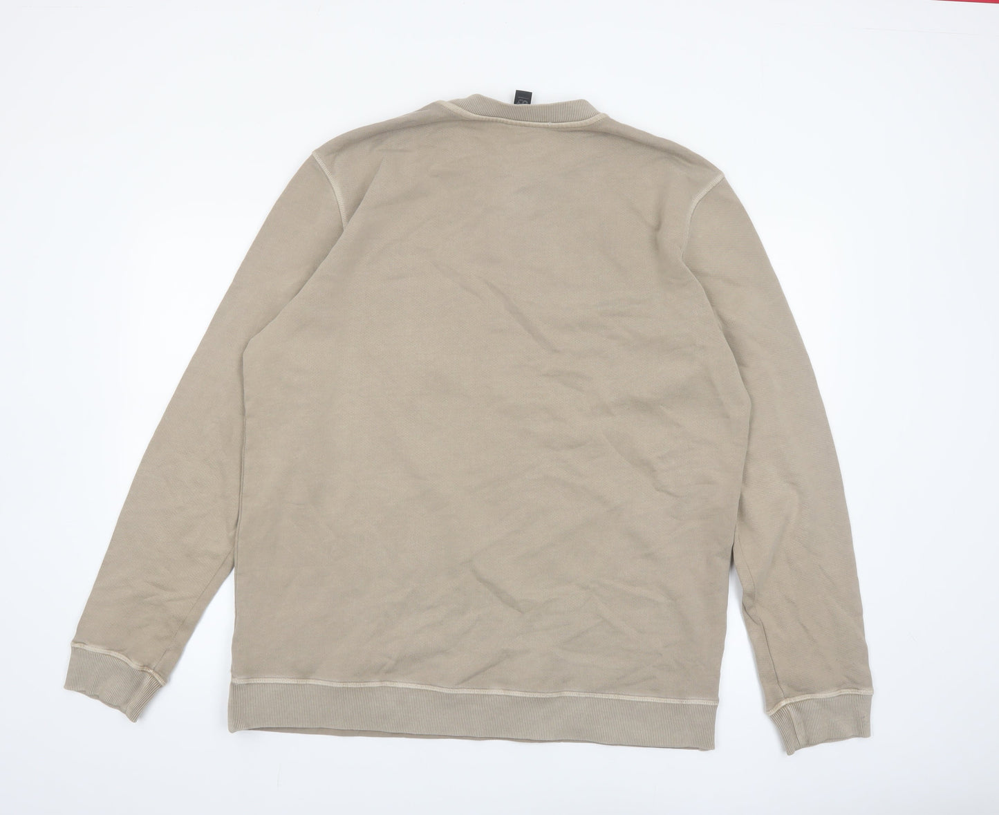 AlphaTauri Mens Beige XL Pullover Sweatshirt Crew Neck Long Sleeve