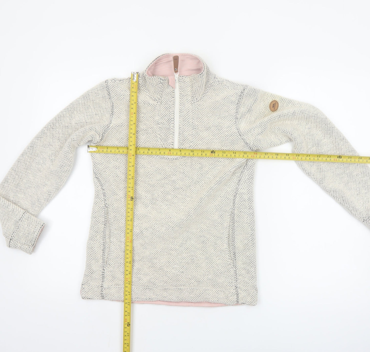 Trespass Women's Beige 1/4 Zip Fleece Pullover Sweatshirt XS