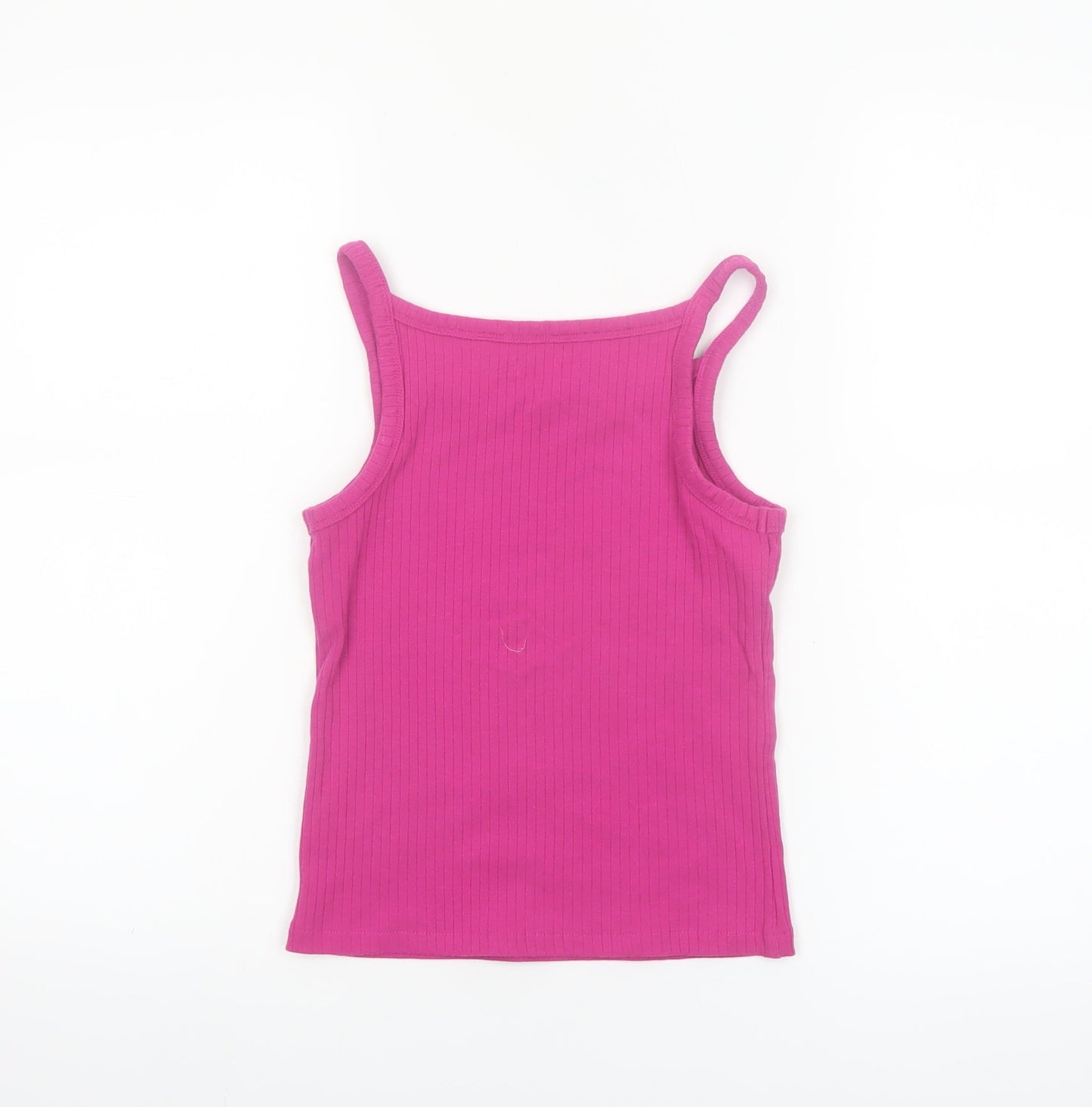 Next Girls Pink Ribbed Stretch Camisole Tank Top 10 Years