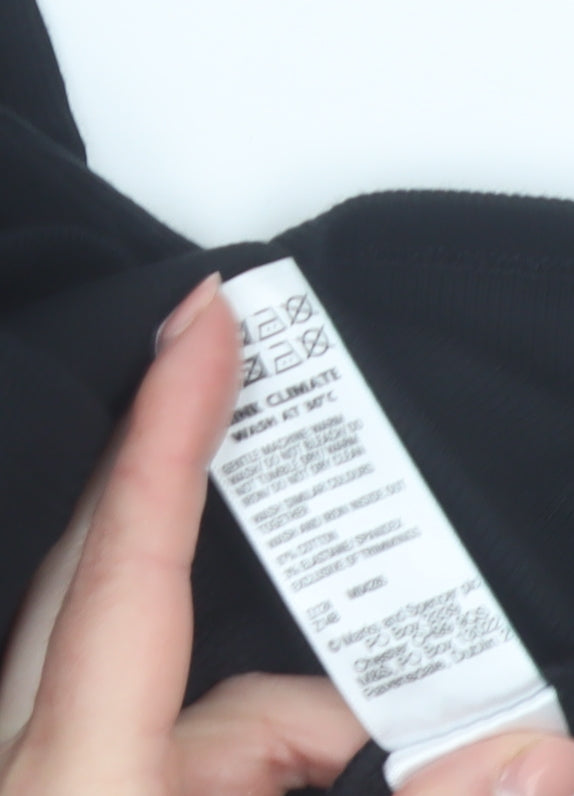 Marks and Spencer Girls Black Knit High Neck Shift Dress 9-10 Years