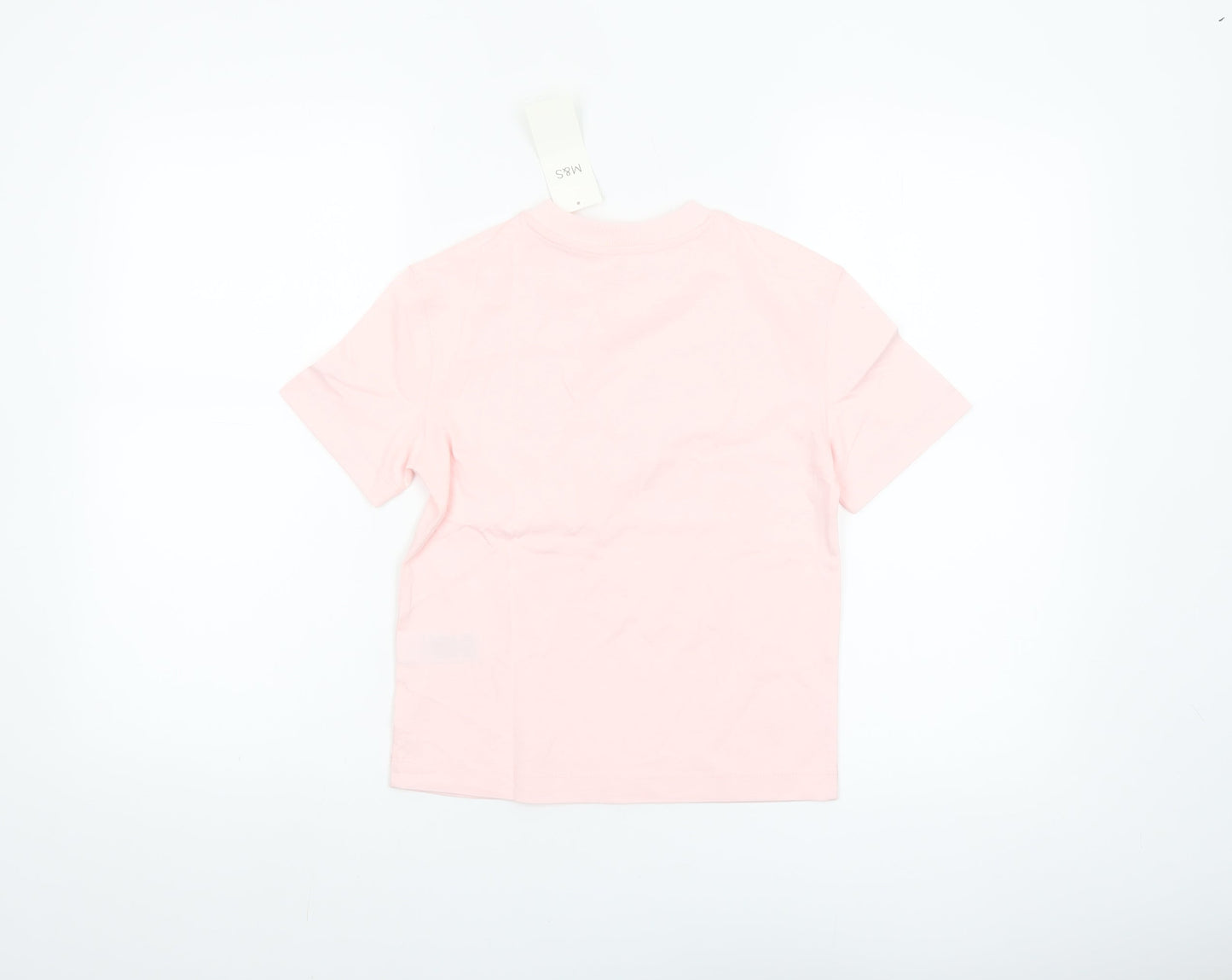 Marks and Spencer Girls Pink 6-7 Years Cotton Graphic T-Shirt