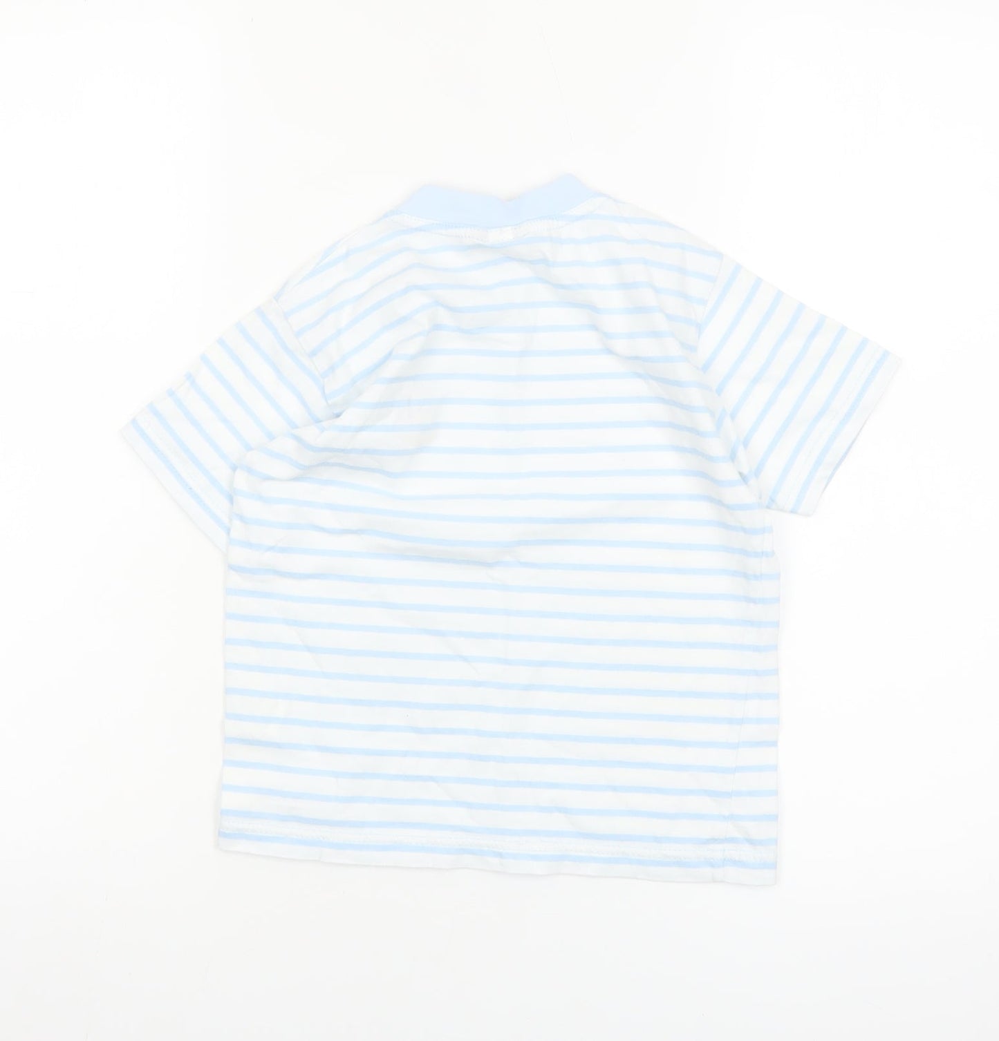Disney Girls Blue Striped Mickey Mouse Cotton T-Shirt 4-5 Years