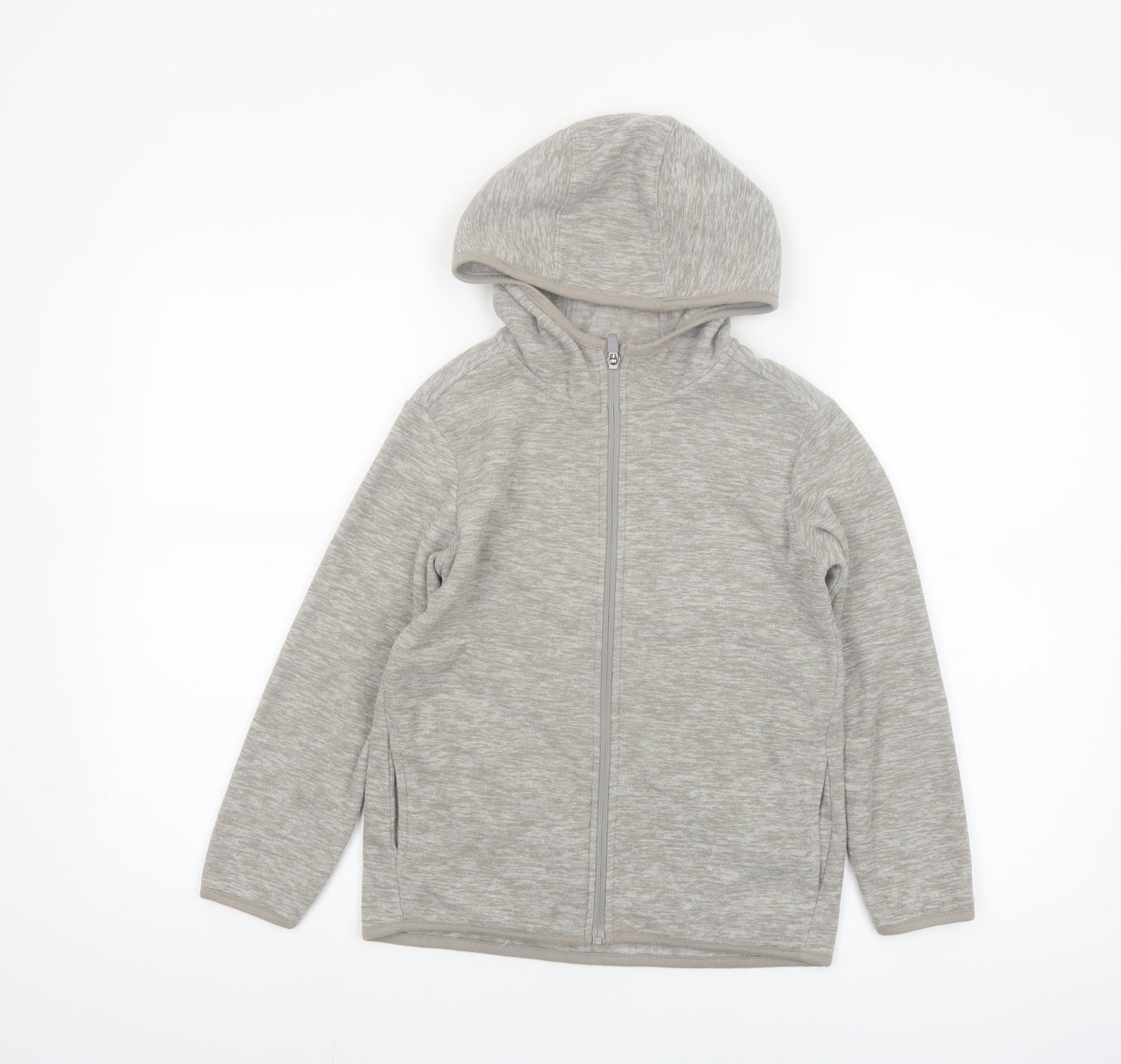 Dunnes Stores Boys Grey Full Zip Hoodie Age 8-9 Years Polyester Fleece