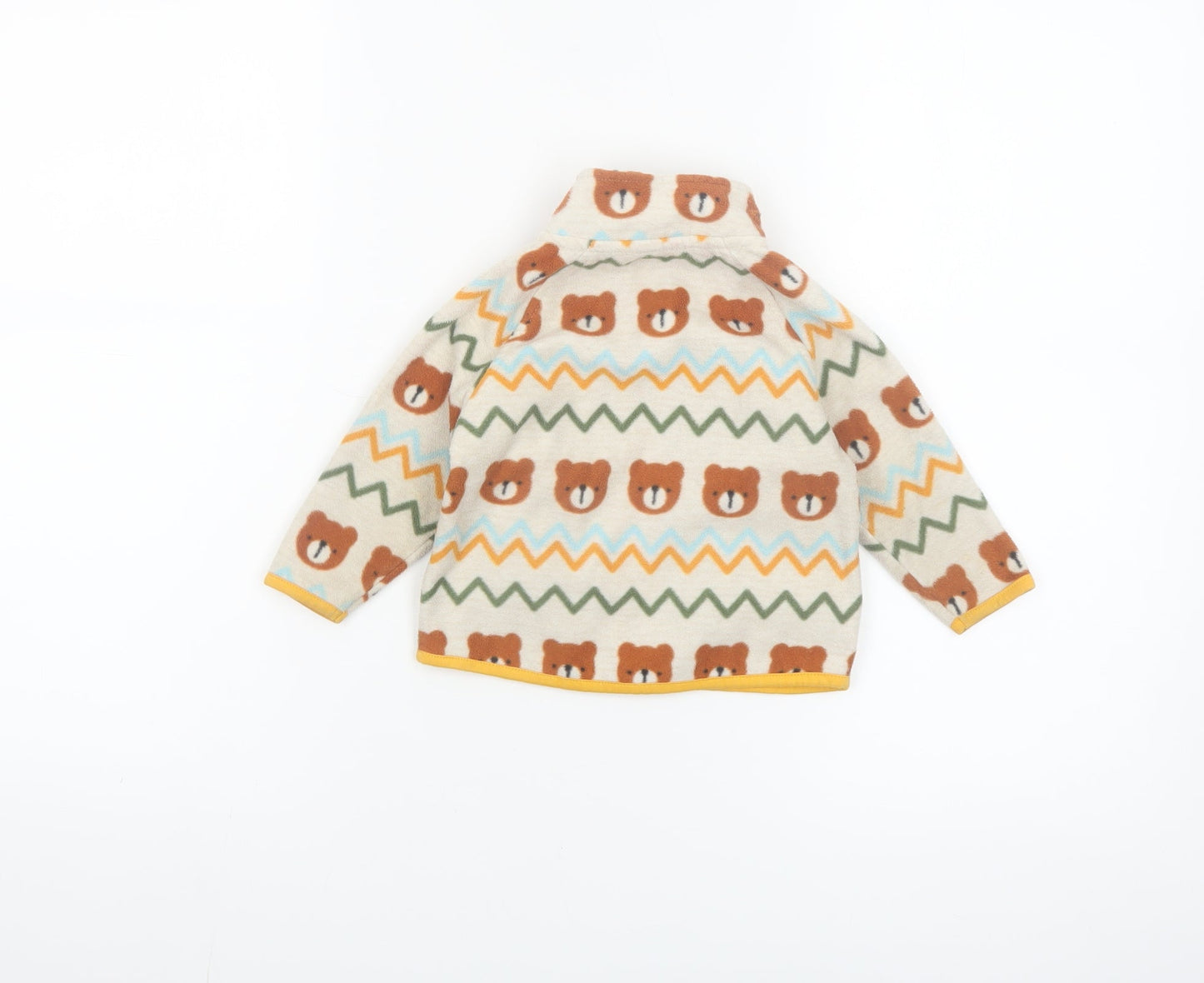 Dunnes Stores Unisex Baby Beige Bear Fleece Jacket 6-9 Months Full Zip