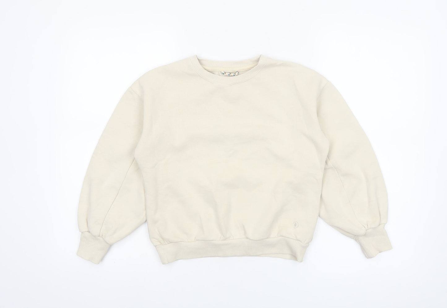 Leigh Tucker Willow Girls Beige Cotton Blend Crew Neck Sweatshirt 8 Years