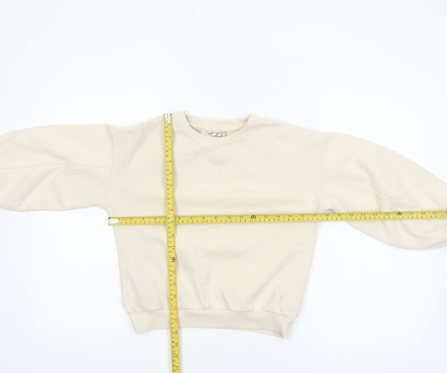 Leigh Tucker Willow Girls Beige Cotton Blend Crew Neck Sweatshirt 8 Years