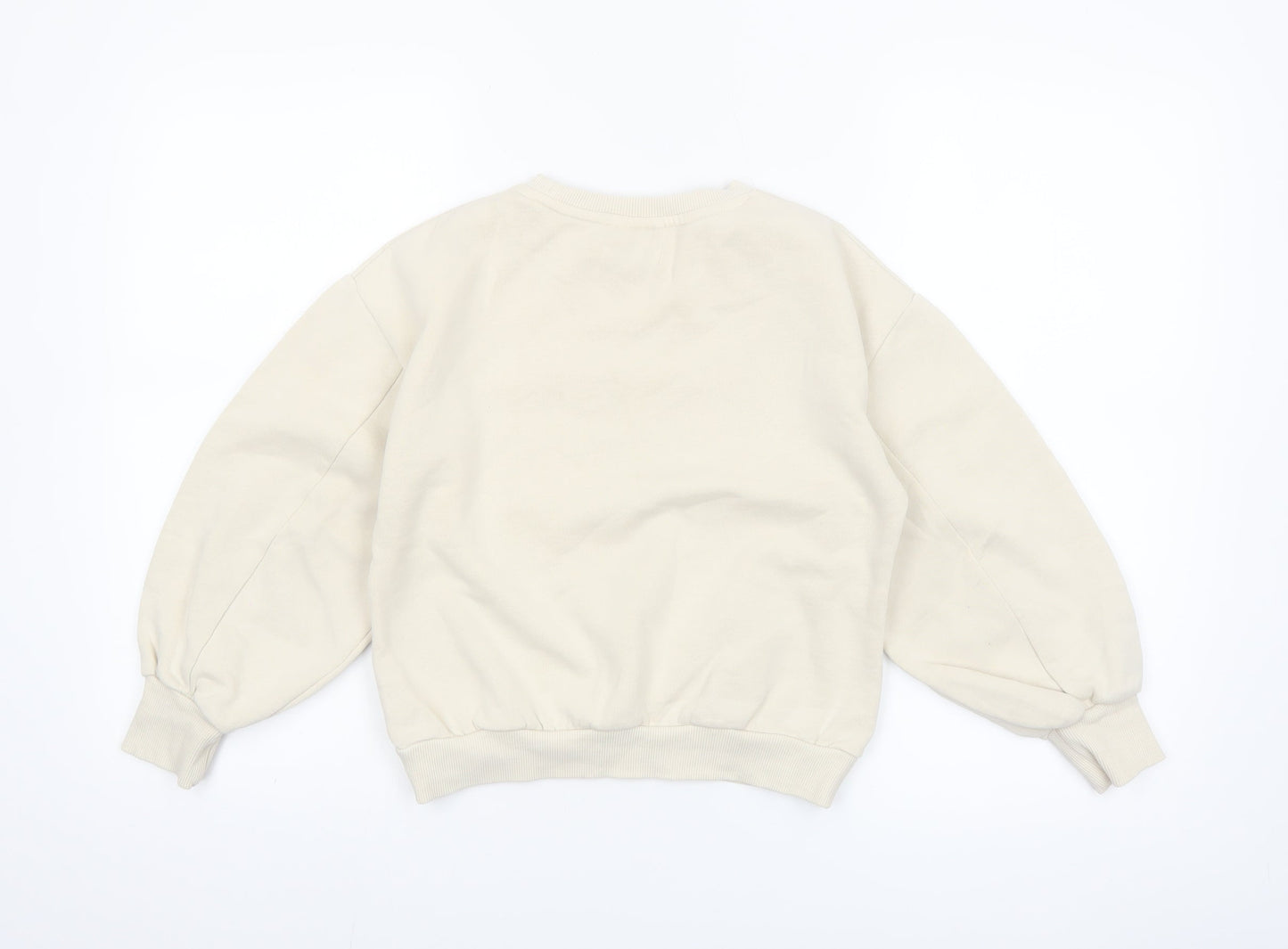 Leigh Tucker Willow Girls Beige Cotton Blend Crew Neck Sweatshirt 8 Years