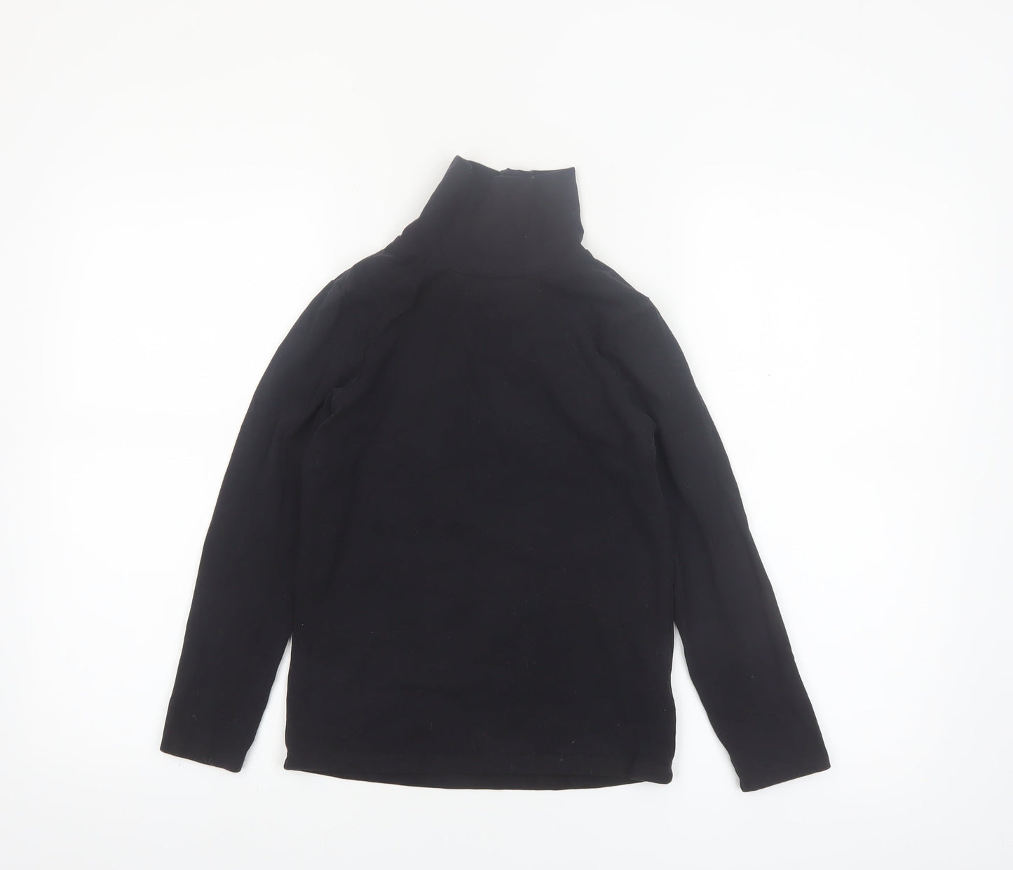 Next Girls Black Roll Neck Long Sleeve T-Shirt 9 Years Cotton Stretch