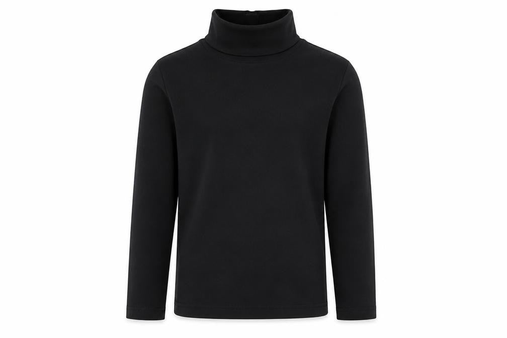 Next Girls Black Roll Neck Long Sleeve T-Shirt 9 Years Cotton Stretch