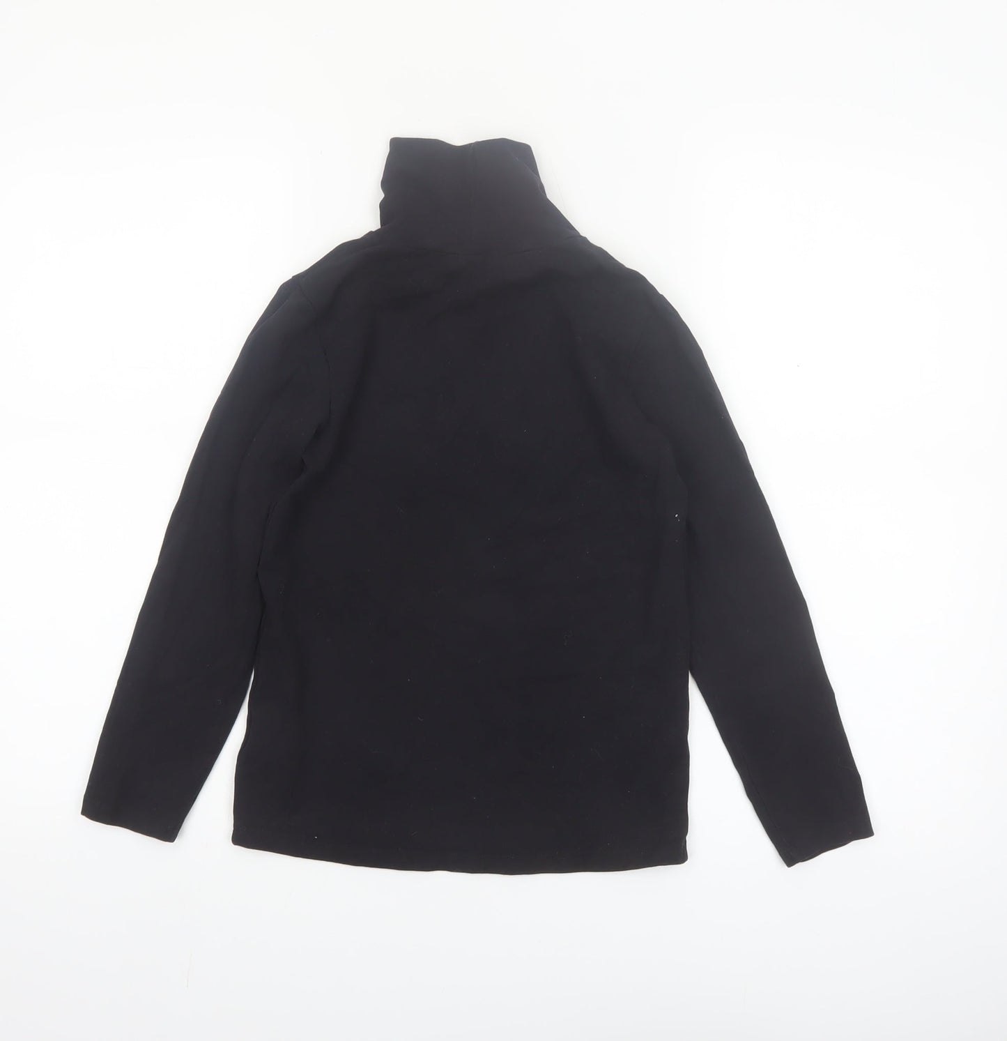 Next Girls Black Roll Neck Long Sleeve T-Shirt 9 Years Cotton Stretch