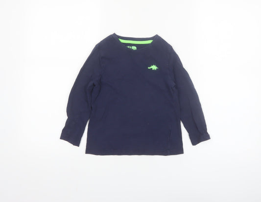 F&F Boys Blue Long Sleeve Dinosaur T-Shirt 5-6 Years Cotton
