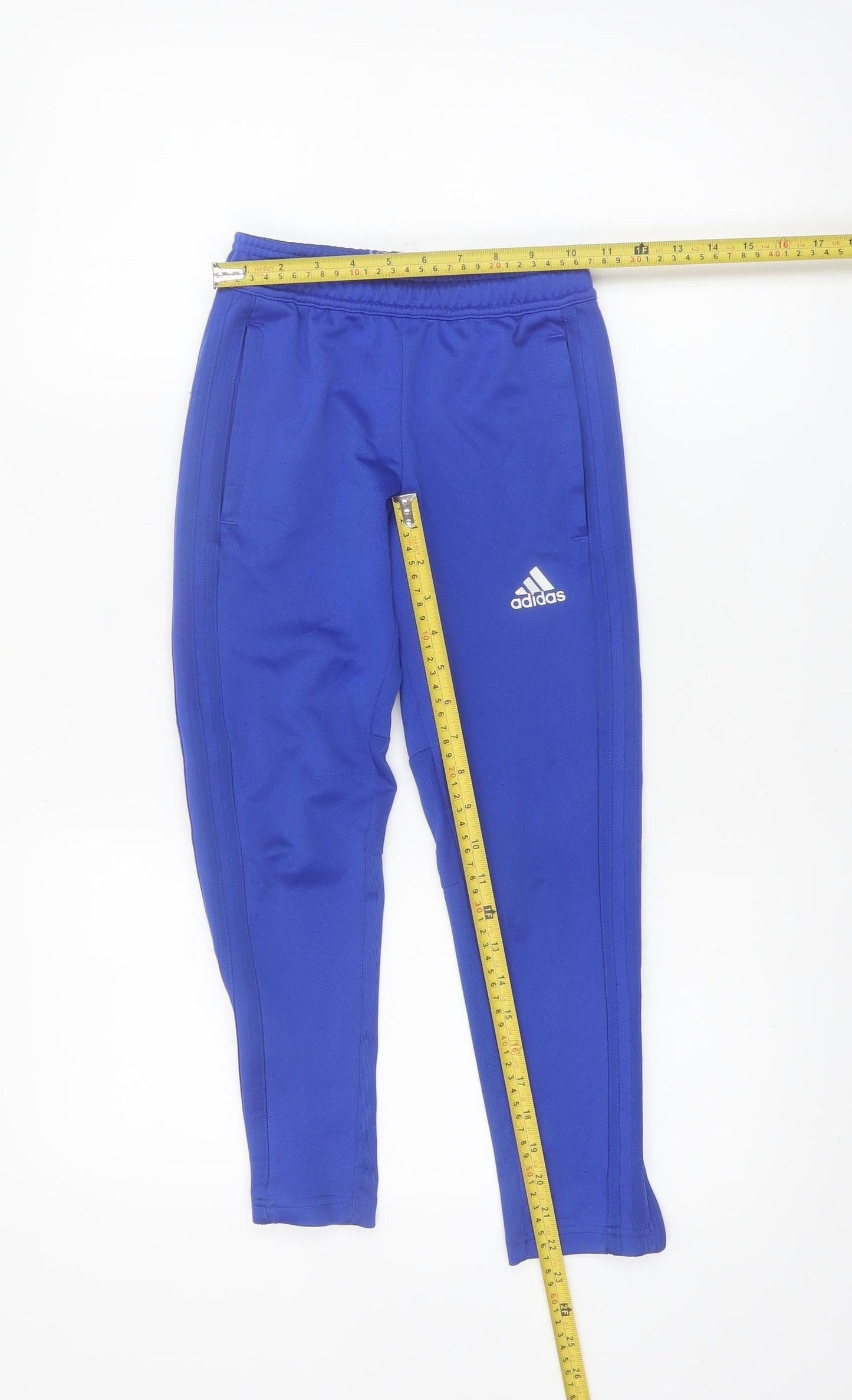 Adidas Boys Blue Jogger Trousers Size 7 Years Polyester Sportswear