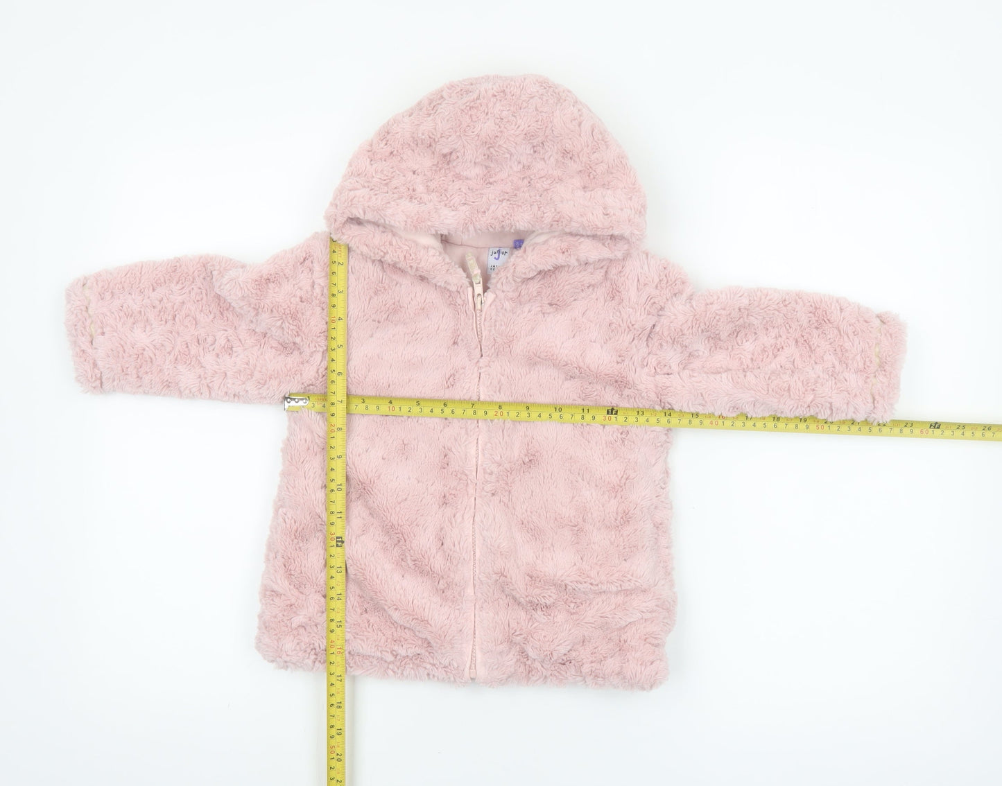 Jasper Conran Junior Pink Hooded Faux Fur Puffer Jacket 18-24 Months