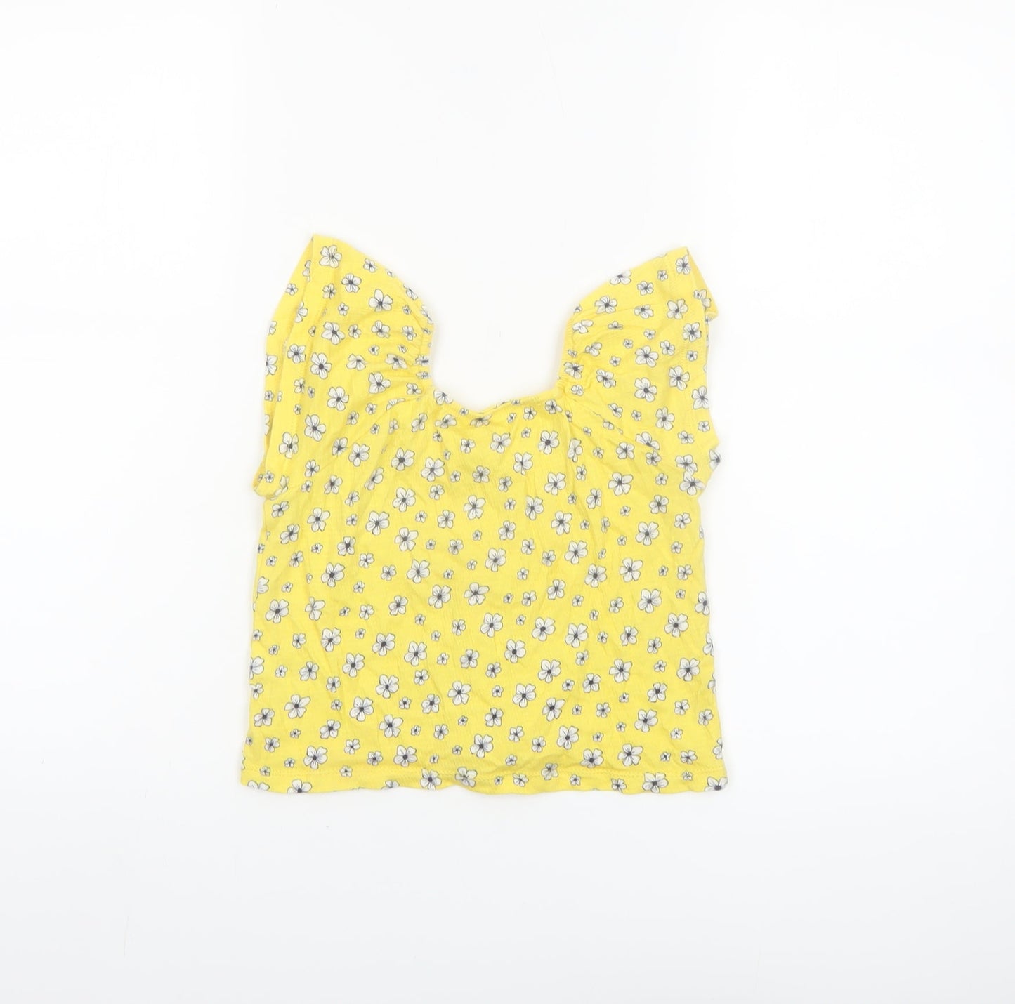 St. Bernard Girls Yellow Floral Button Blouse Top 6 Years Lightweight Summer