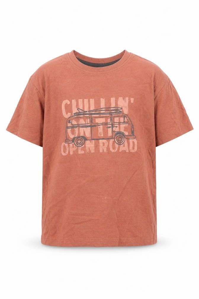 Dunnes Boys Brown Graphic Travel T-Shirt 6-7 Years