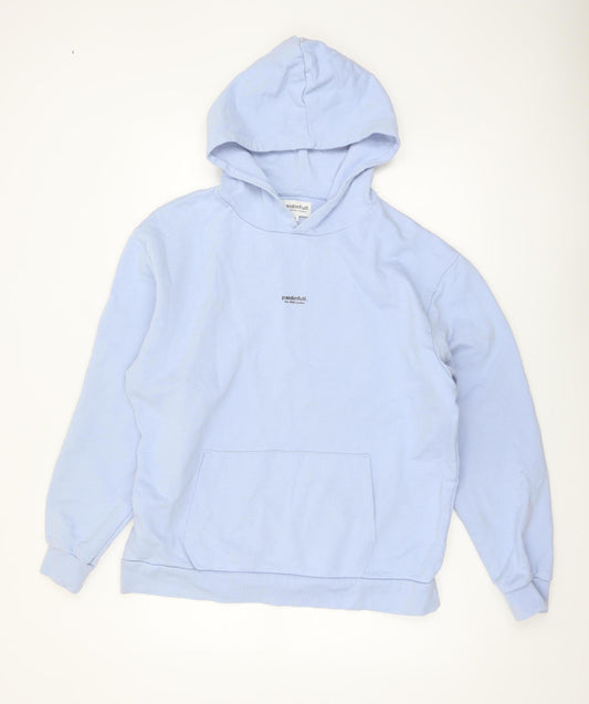 Paidinfull Men’s Blue Pullover Hoodie L Regular Cotton Logo