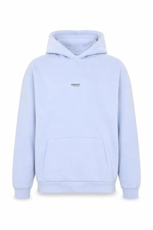 Paidinfull Men’s Blue Pullover Hoodie L Regular Cotton Logo