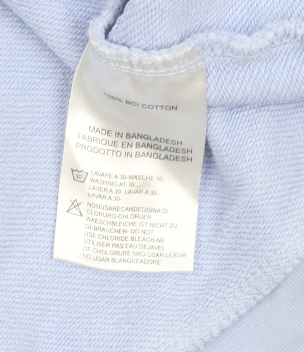 Paidinfull Men’s Blue Pullover Hoodie L Regular Cotton Logo