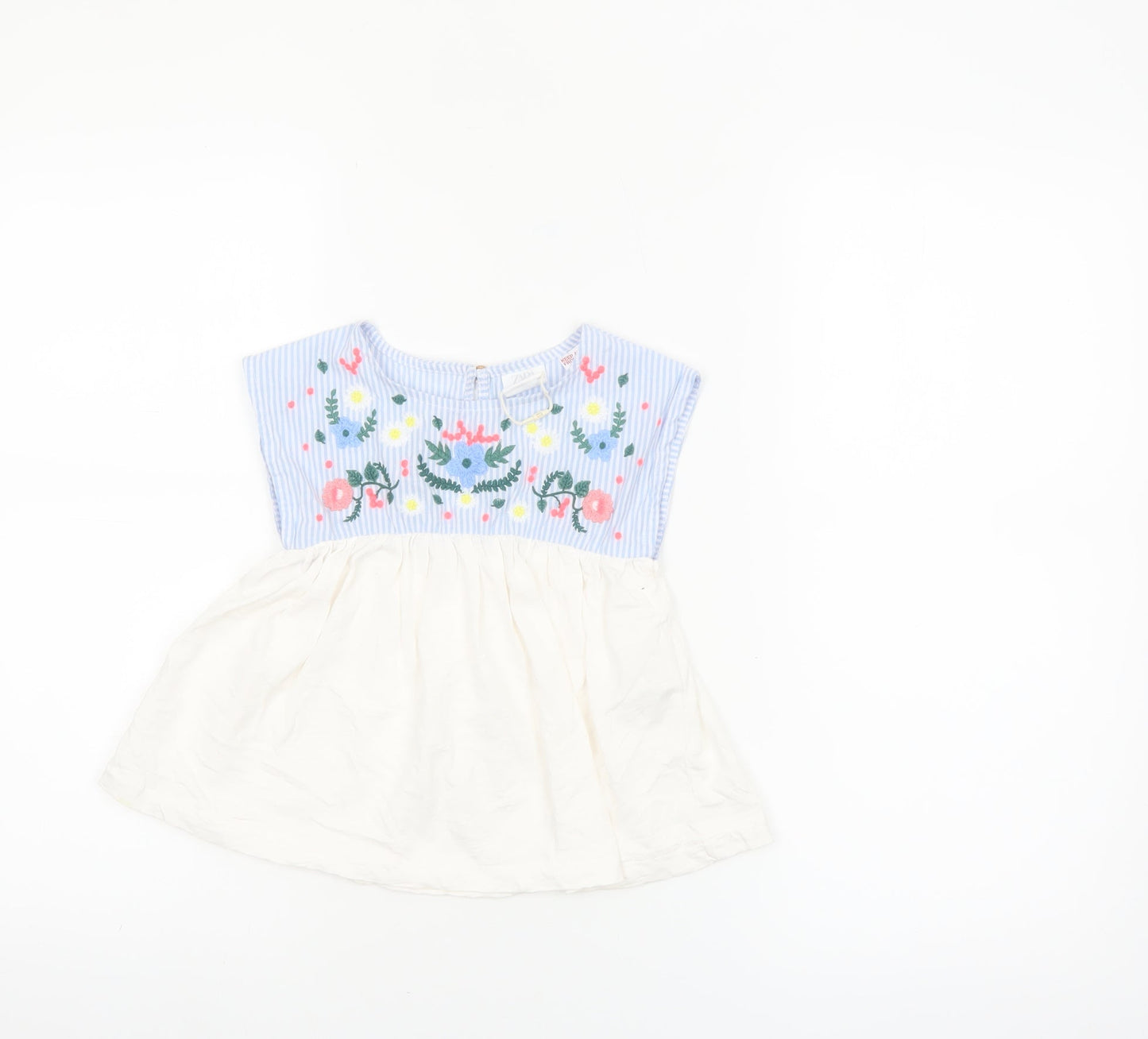 Zara Girls Multicoloured Embroidered Cotton Tunic Blouse 3-4 Years