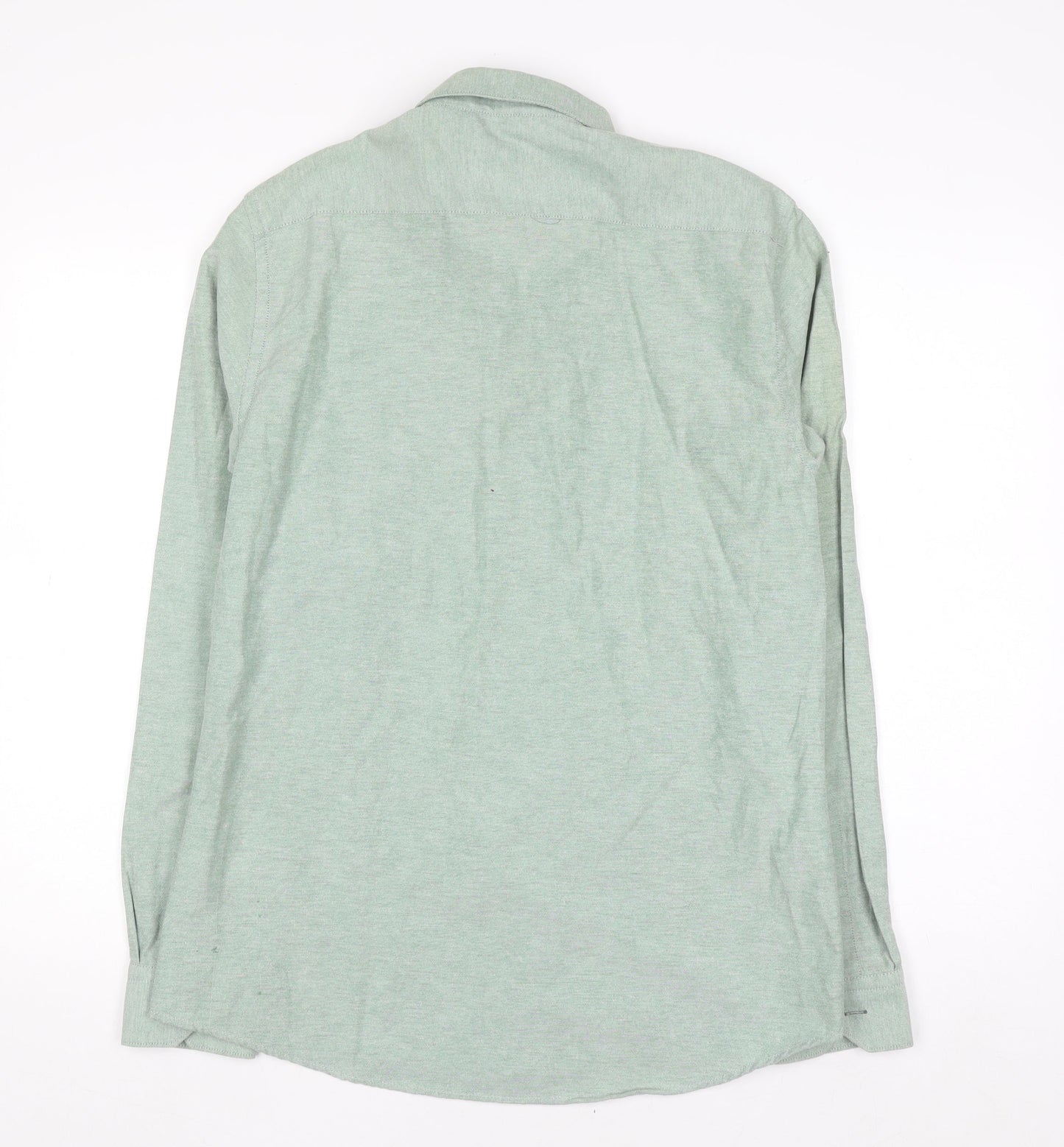 Tom Penn Men's Green Long Sleeve Button-Down Casual Shirt L