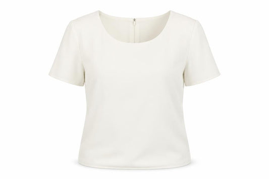 Oasis Women Ivory Short Sleeve Woven Blouse Size 12