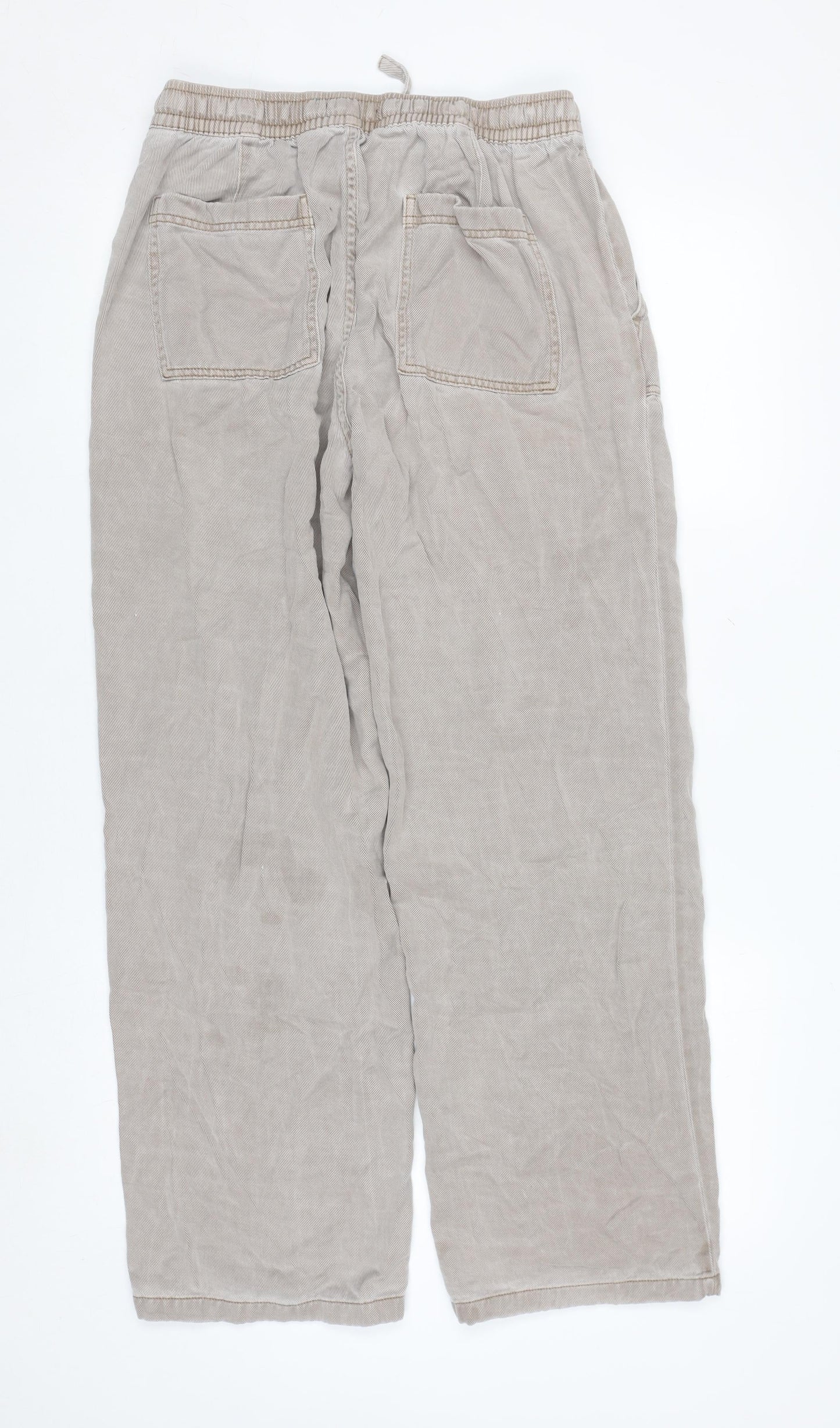 Dunnes Stores Mens Beige Relaxed Fit Lyocell Cotton Casual Trousers M