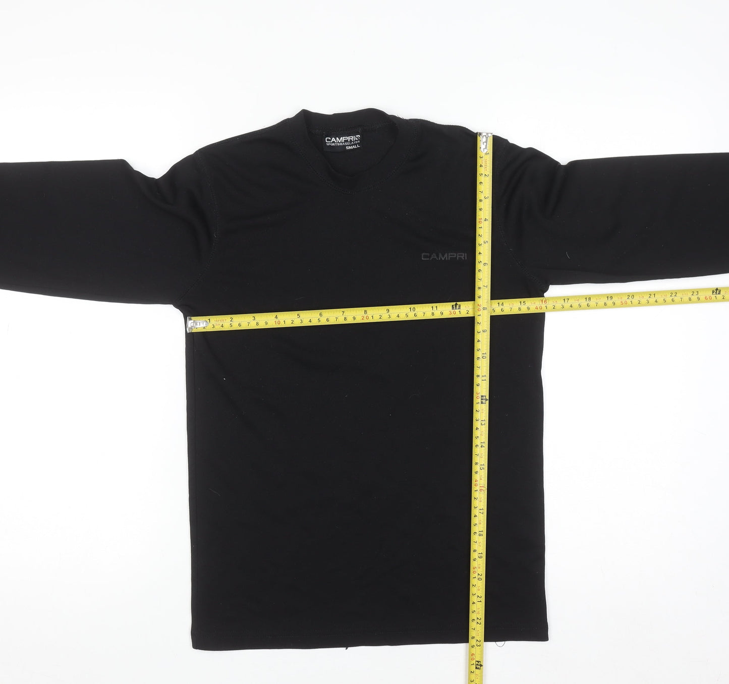 Campri Men's Black Small Thermal Long Sleeve Sports Base Layer Top