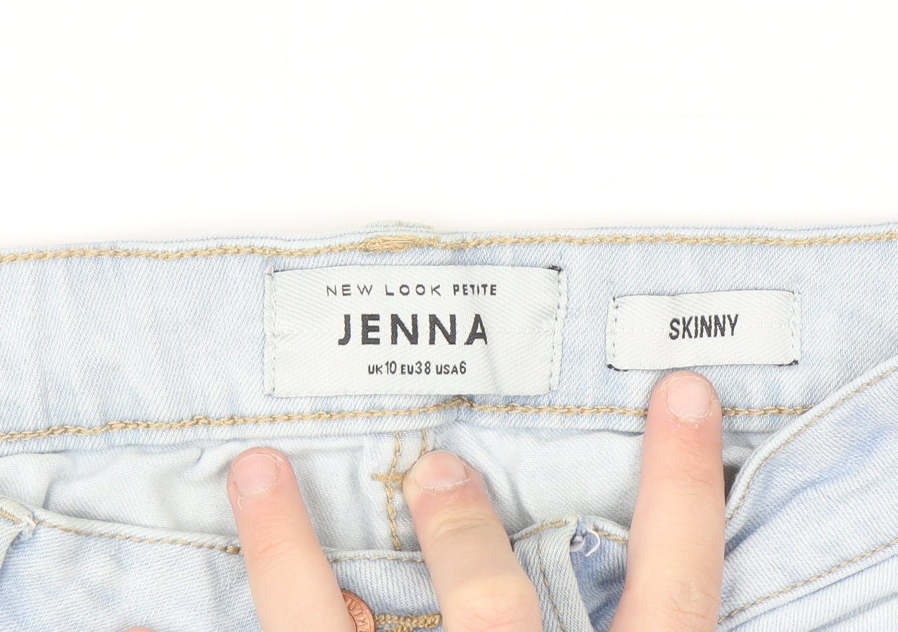 New Look Petite Jenna Blue Distressed Skinny Jeans UK 10