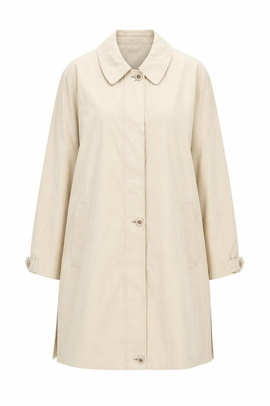 St Bernard Women’s Beige Long Trench Coat Size 14 Classic Lined