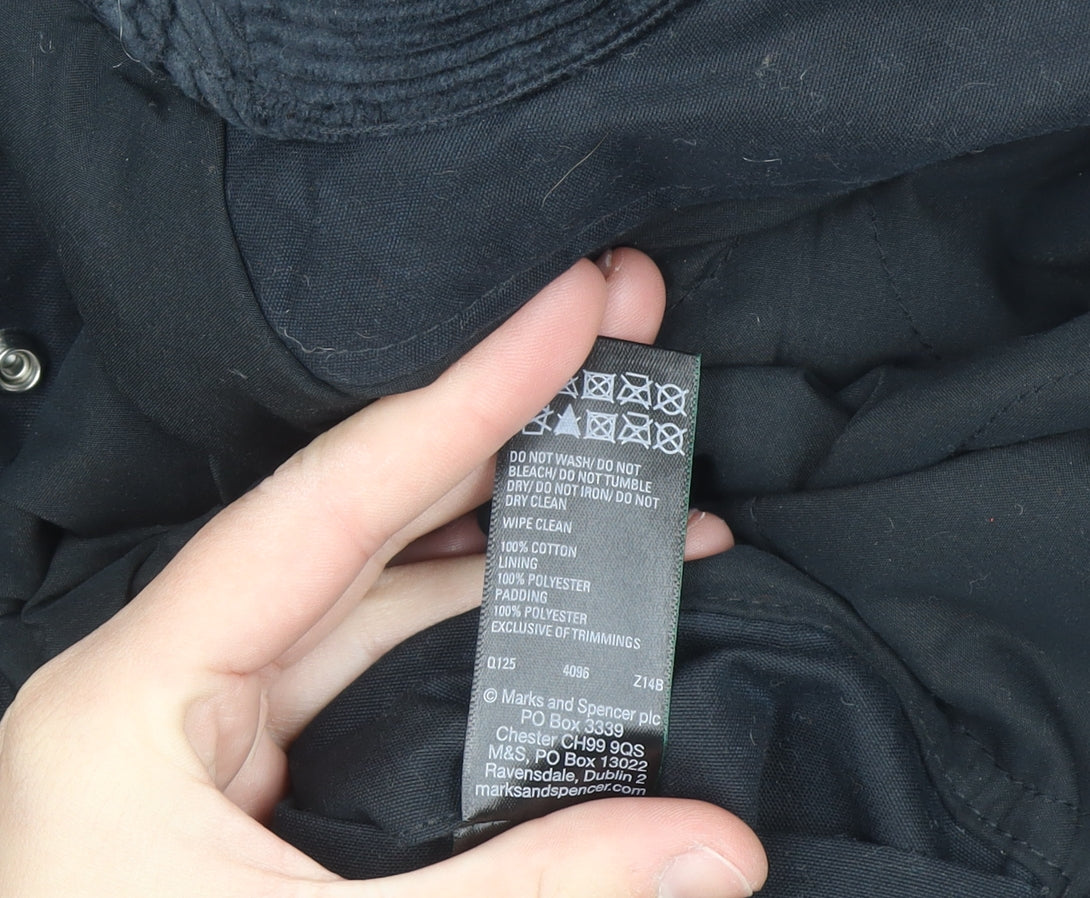 Marks and Spencer Men's Black 3XL Cotton Overcoat Lined Workwear
