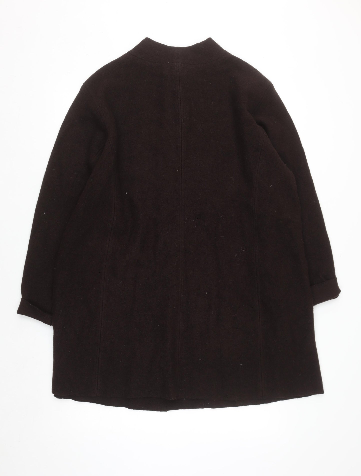Mandarin Blue Unisex Adults Brown Wool Mid-Length Overcoat 2XL