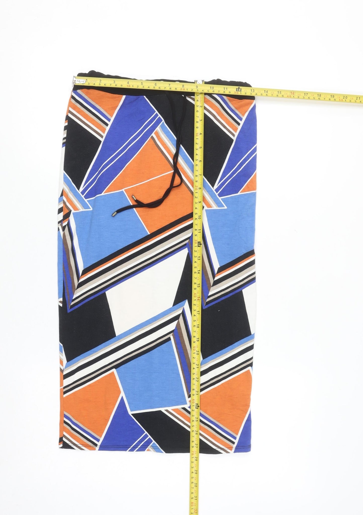 Dorothy Perkins Women’s Multicoloured Geometric Midi Pencil Skirt Size 8