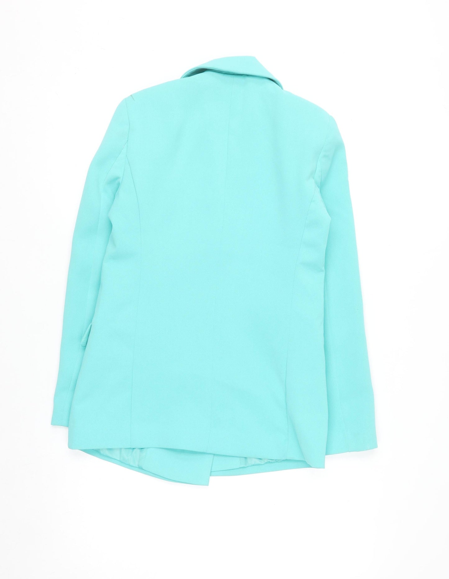 Primark Women Blue Blazer Size 4 Double Breasted Lined Jacket