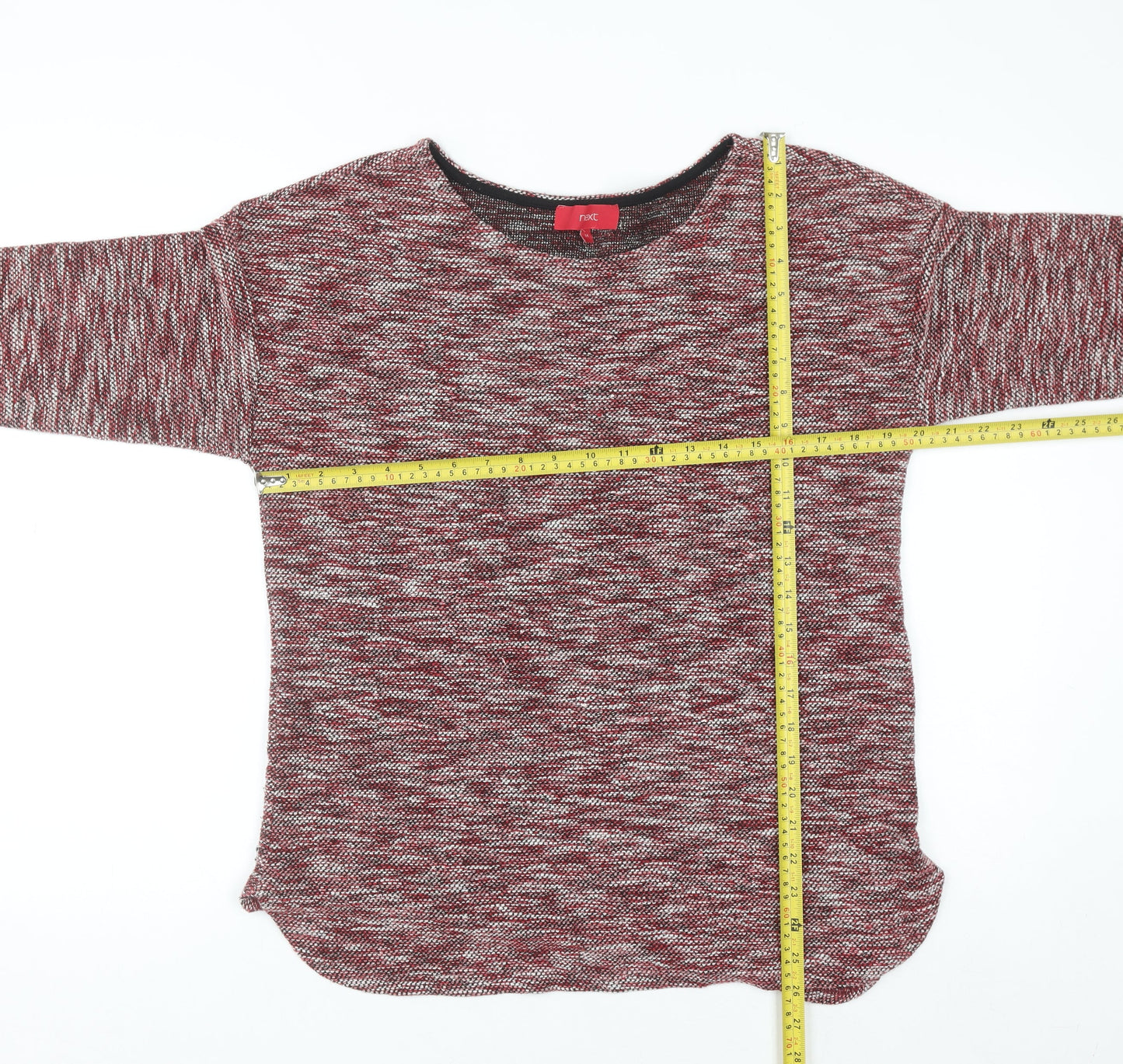 Next Women Red Knit Crew Neck Pullover Jumper Size 14