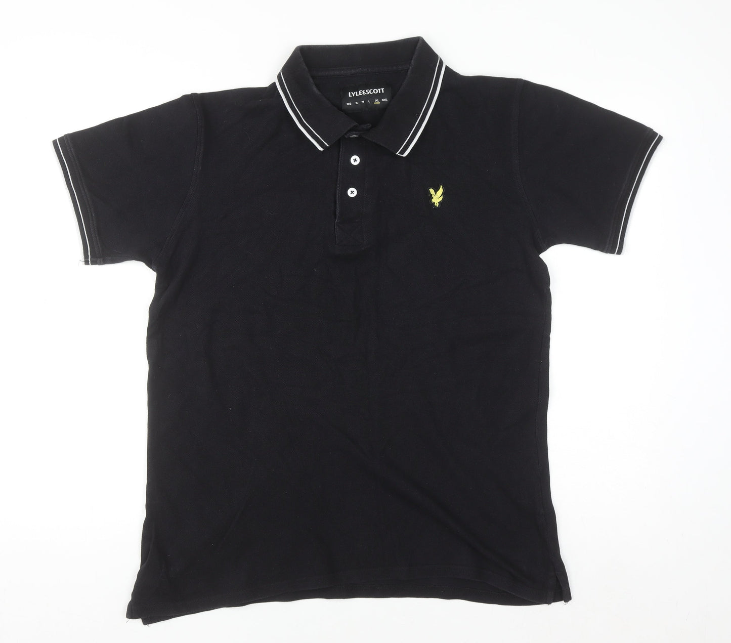 Lyle & Scott Men's Black Polo Shirt Size L Cotton Short Sleeve Classic