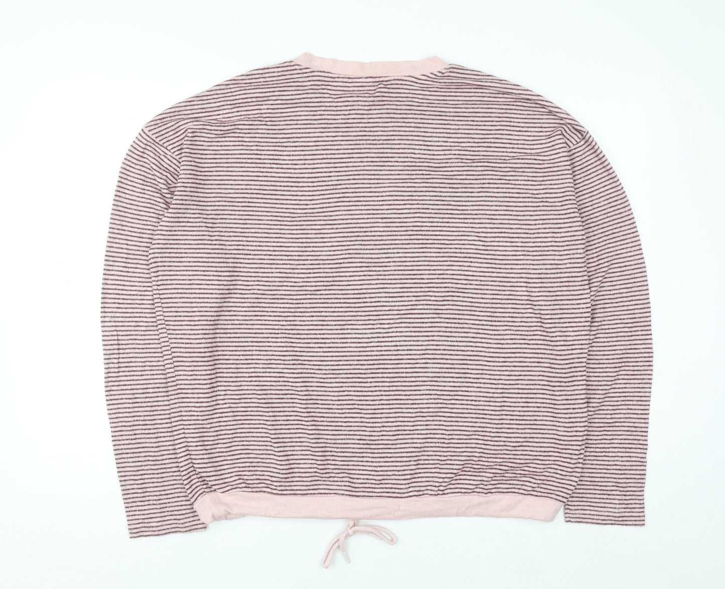 Lands' End Womens Pink Striped Pullover Jumper Medium