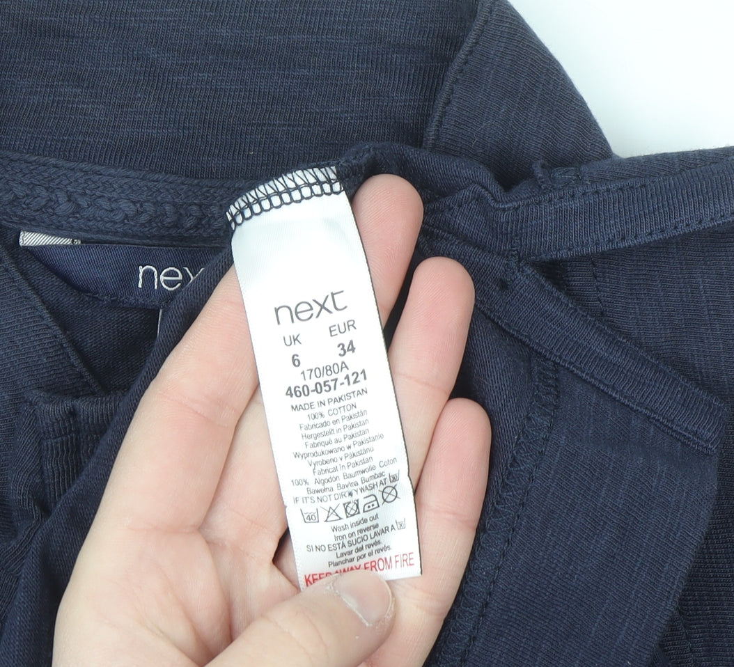 Next Women’s Blue Cotton Military Button Jacket Size 6