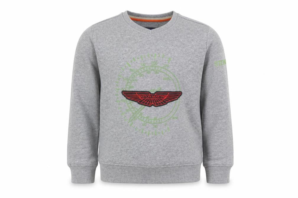 Aston Martin Boys Grey Cotton Pullover Sweatshirt Size 6 Years